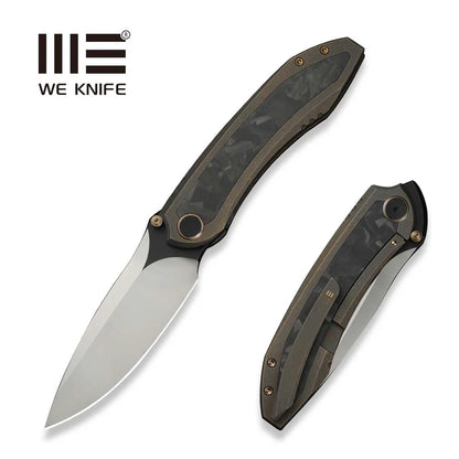 WEKNIFE Winsome Thumb Stud & Front Flipper Knife Titanium & Carbon Fiber Handle (3.74" M390 Blade) WE23092-3