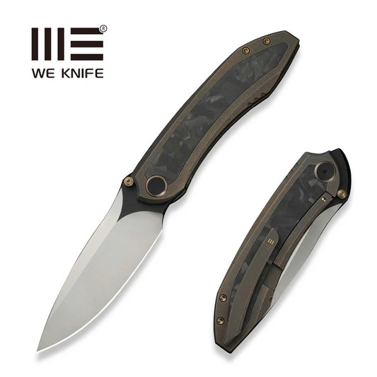 WEKNIFE Winsome Thumb Stud & Front Flipper Knife Titanium & Carbon Fiber Handle (3.74" M390 Blade) WE23092-3