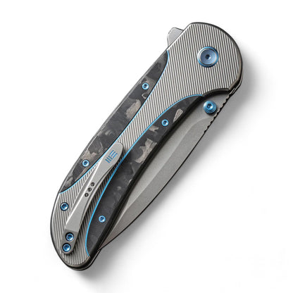 WEKNIFE | Zizzit Flipper & Thumb Stud & Button Lock Knife Titanium & Carbon Fiber Handle | WE23031-3