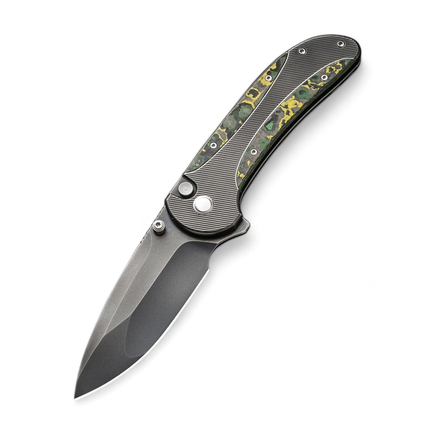 WEKNIFE | Zizzit Flipper & Thumb | Stud & Button Lock Knife Titanium & Carbon Fiber Handle | WE23031-4