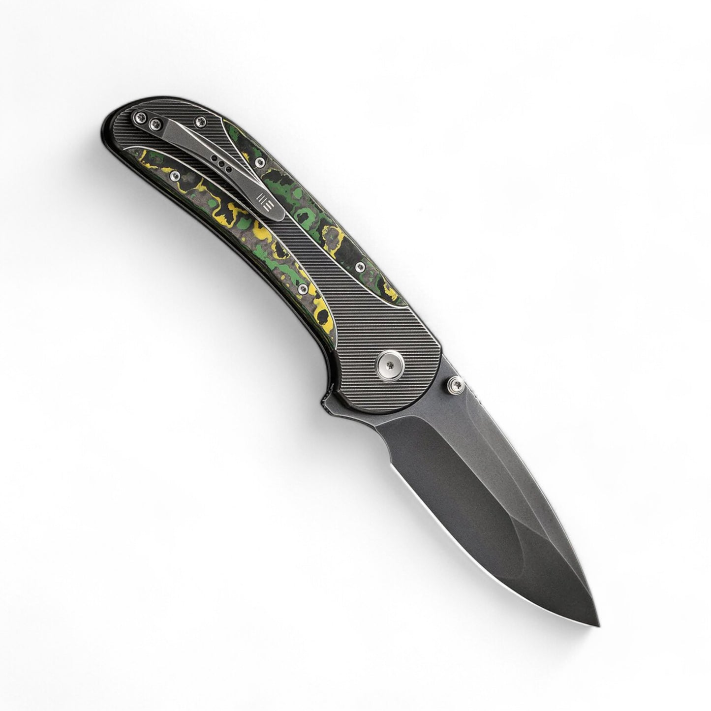 WEKNIFE | Zizzit Flipper & Thumb | Stud & Button Lock Knife Titanium & Carbon Fiber Handle | WE23031-4