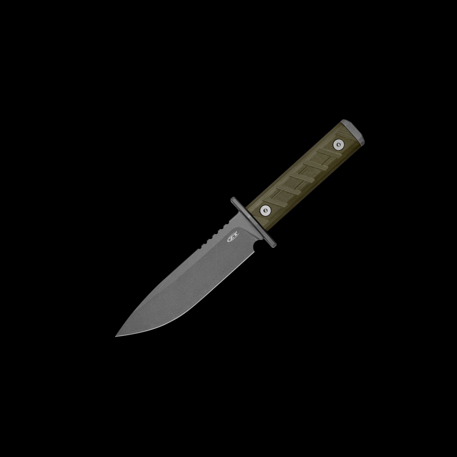 Zero Tolerance 0006 fixed blade field knife with CPM 3V steel blade, olive G10 handle, and Kydex sheath made in the USA