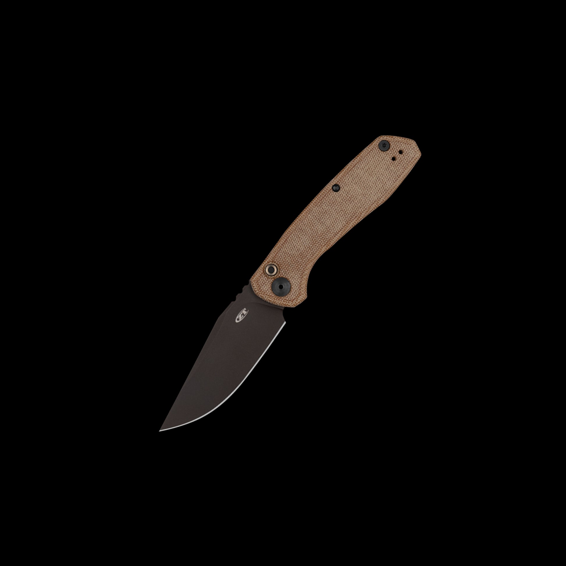 Zero Tolerance 0512 USA-made automatic knife with dark bronze Cru-Wear blade and natural canvas Micarta titanium handle
