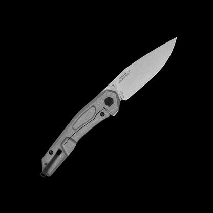 Stonewashed CPM MagnaCut clip-point blade on Zero Tolerance 0545