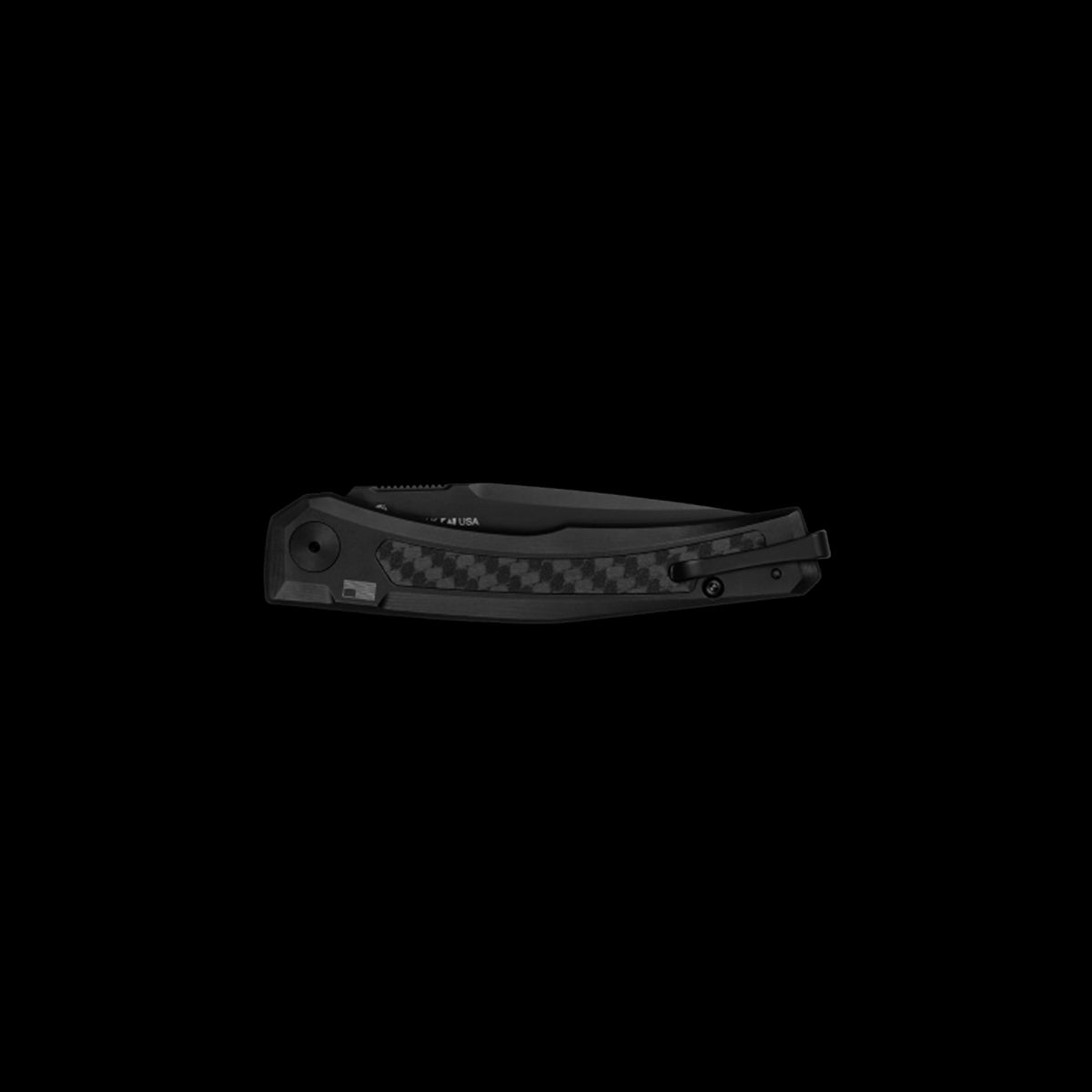 Black titanium handle with carbon-fiber inserts on ZT 0556BLK